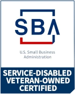 Service-disabled veteran-owned certified SBA logo